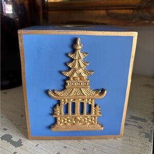 Jaye’s Studio Decor Tissue Holder for Bathroom Gold, Metal Tissue Cover Pagoda